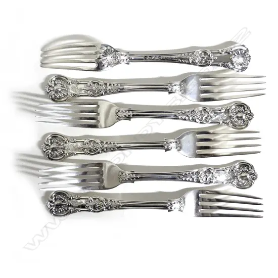 Six William IV silver forks