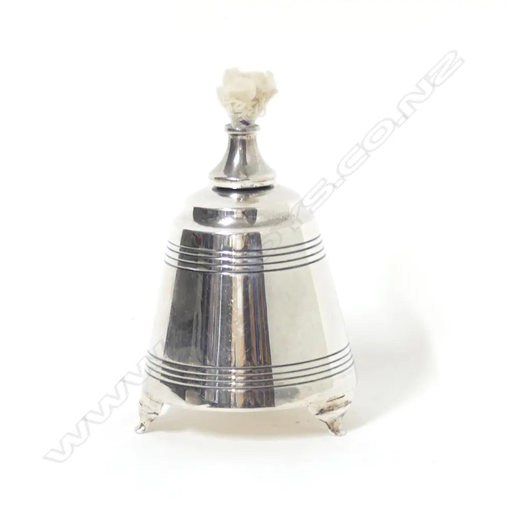 A small unusual silver bell shaped oil lamp Image 1++