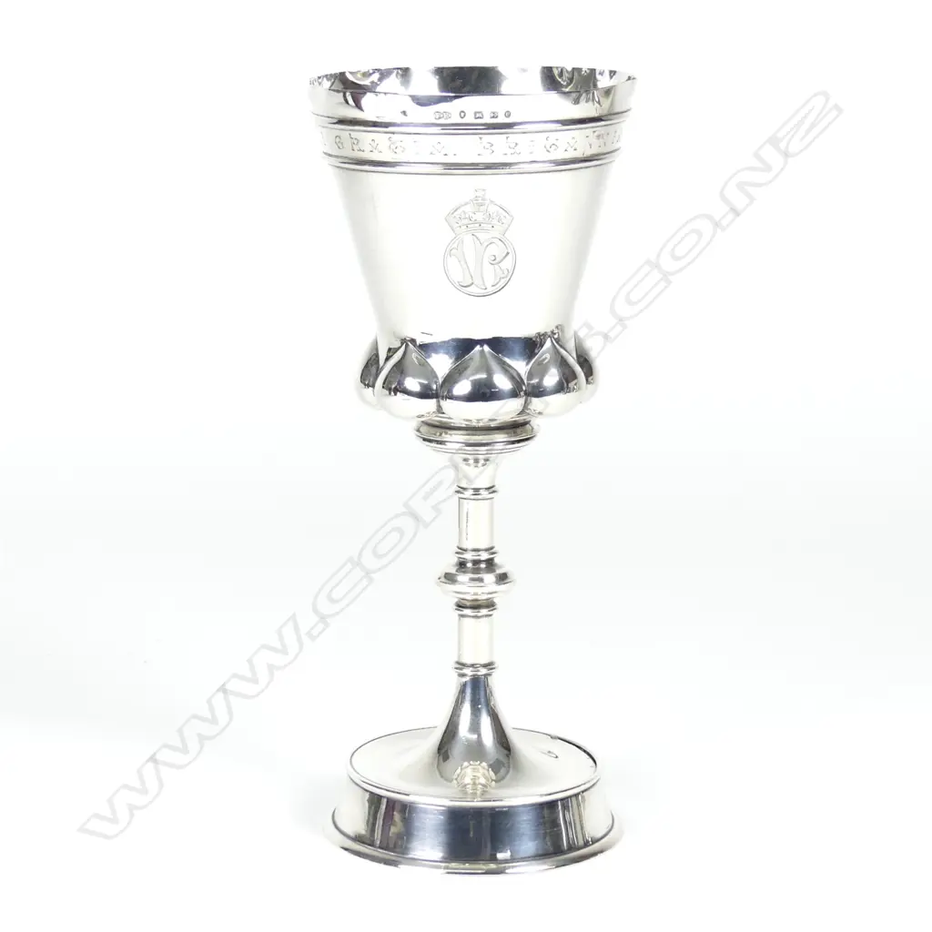 A large impressive Victorian silver Masonic goblet Image 1++