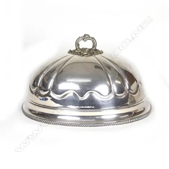 A Victorian silver plate meat cover