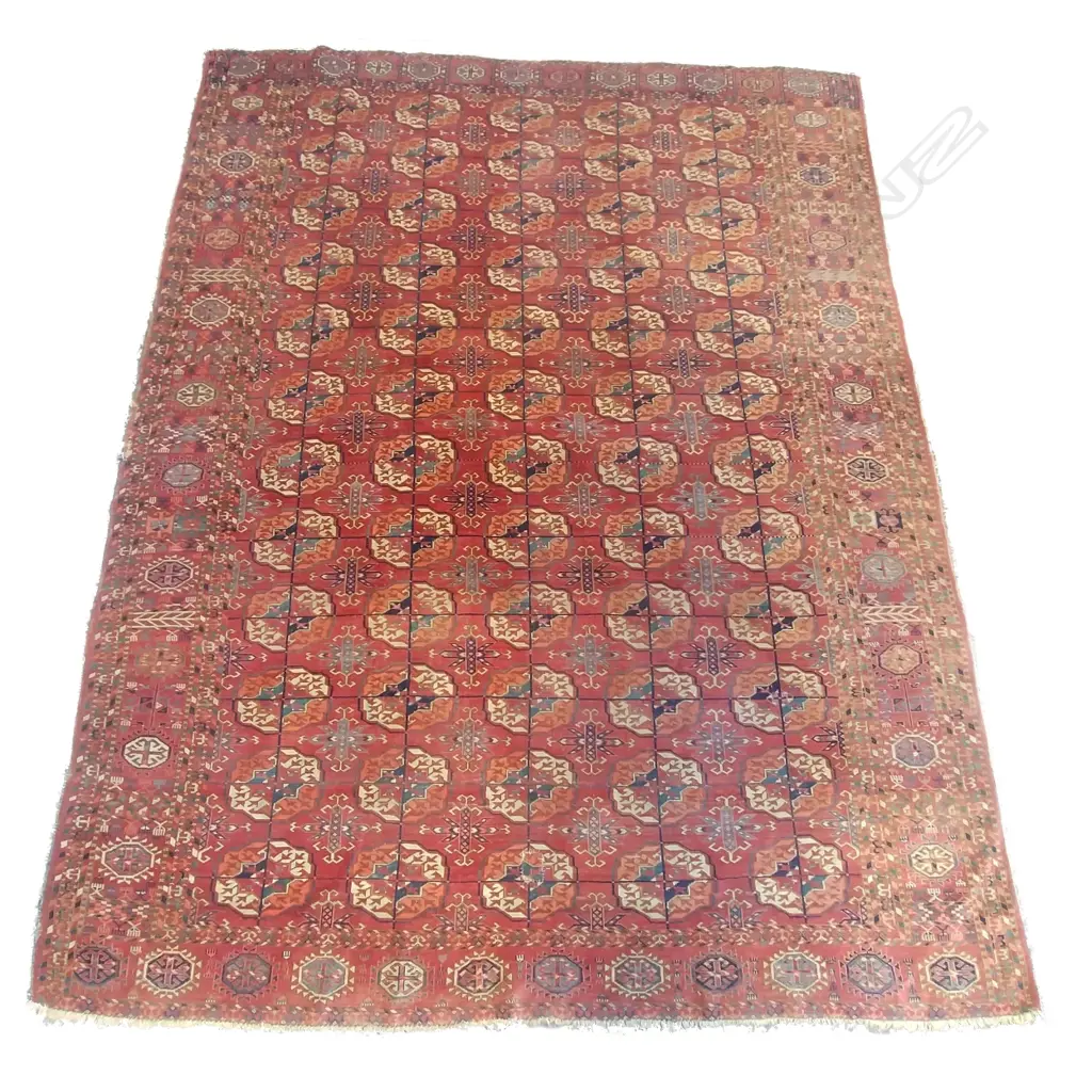 An antique Turkoman Tekke tribal carpet Image 1++