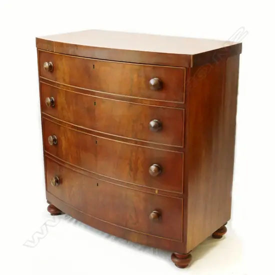 A Victorian mahogany bowfront four-drawer chest