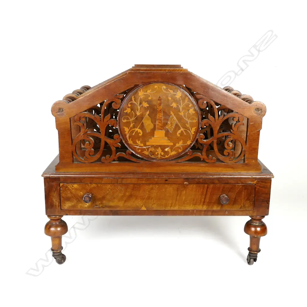A Victorian walnut Canterbury Image 1++