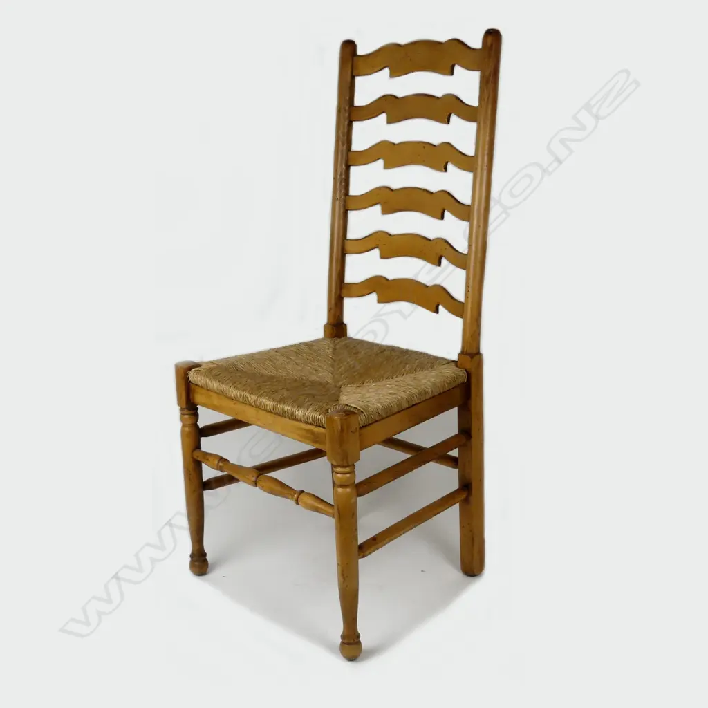Eight pine ladderback chairs Image 1++
