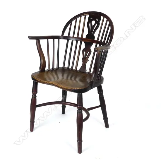 A George III Windsor elm and beech armchair