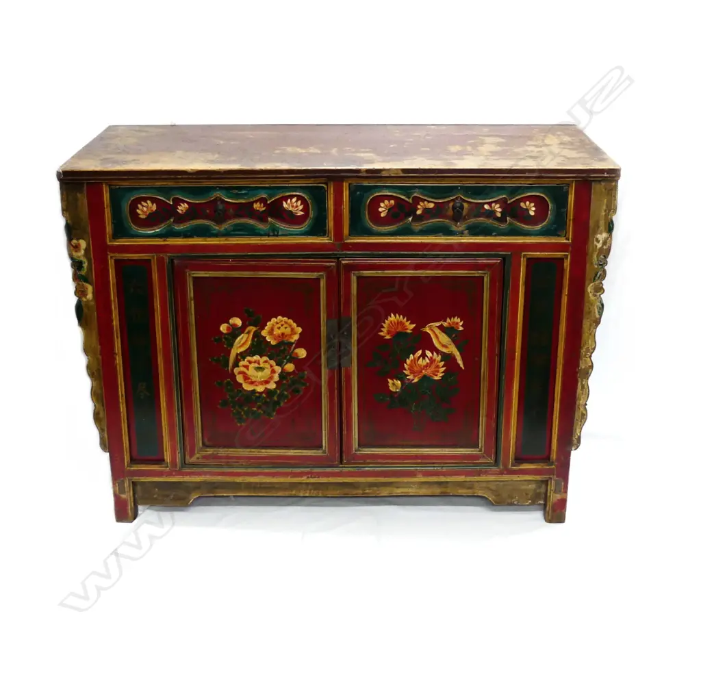 An old Nepalese painted sideboard Image 1++