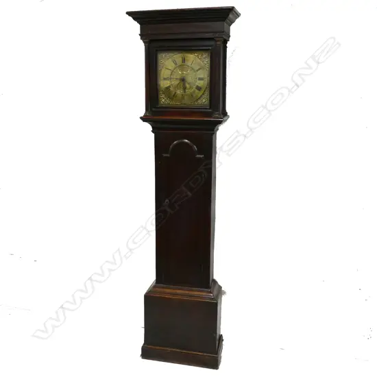 An 18thC oak long case clock