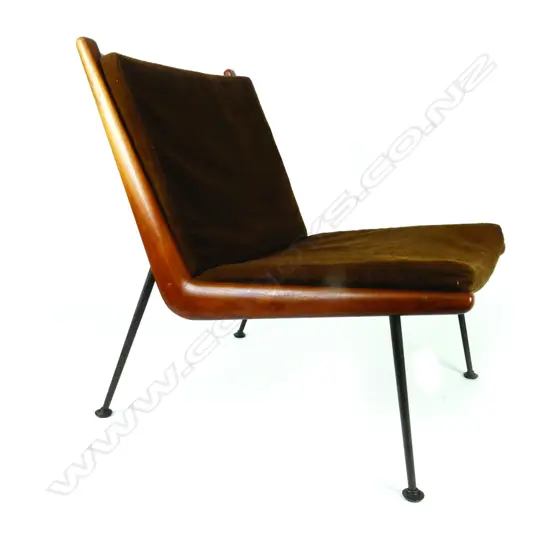 A vintage teak framed 'boomerang' chair