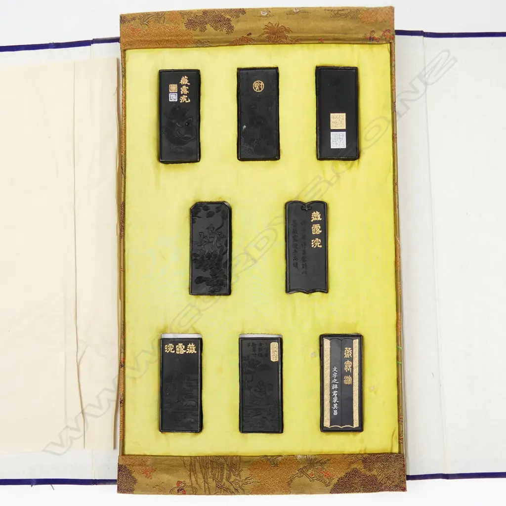 A set of eight Chinese ink tablets Image 1++