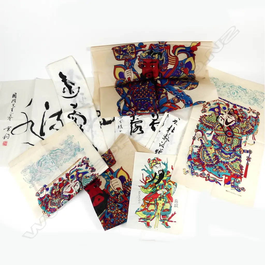 Five Chinese block prints Image 1++