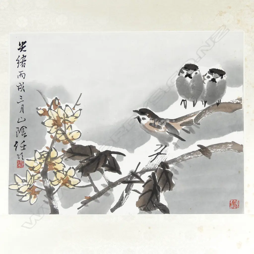 A scroll and other artwork reproductions of Jen Po-nien Image 1++