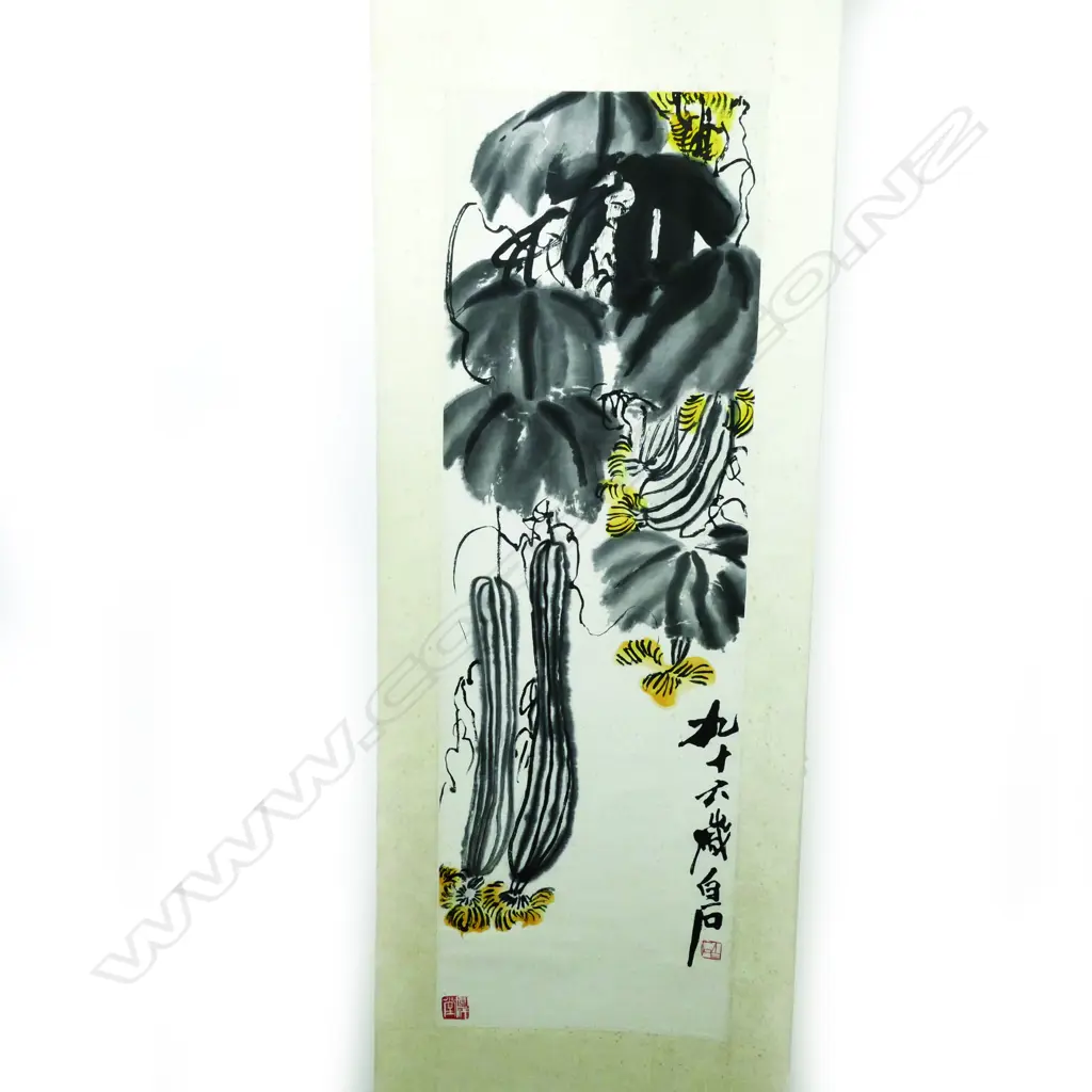 Eight Chinese scroll painting prints Image 1++