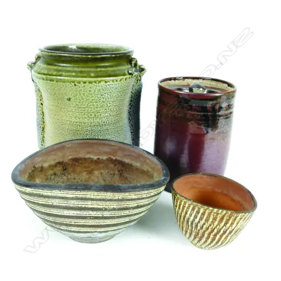 Pottery stoneware salt glazed jar