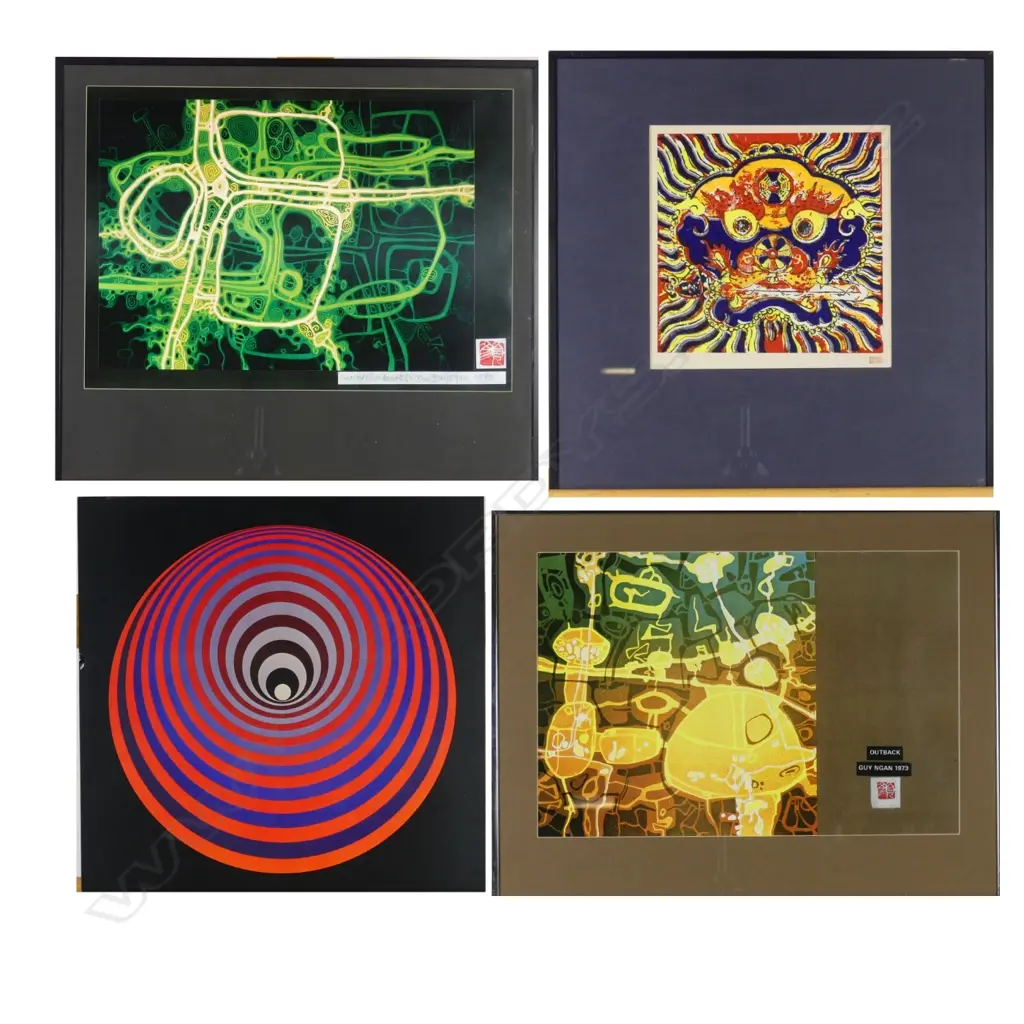 Four framed Guy Ngan reproduction artworks Image 1++