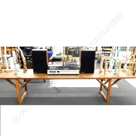 A long low table made by Guy Ngan