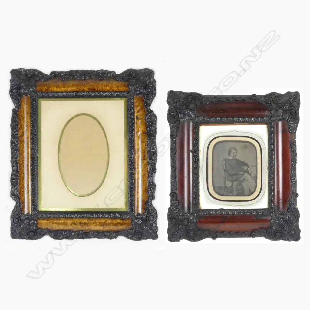 A Victorian ambrotype photo of a young boy in an ornate frame Image 1++