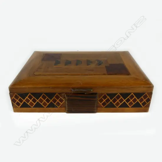 An Italian 1940s walnut cased games compendium