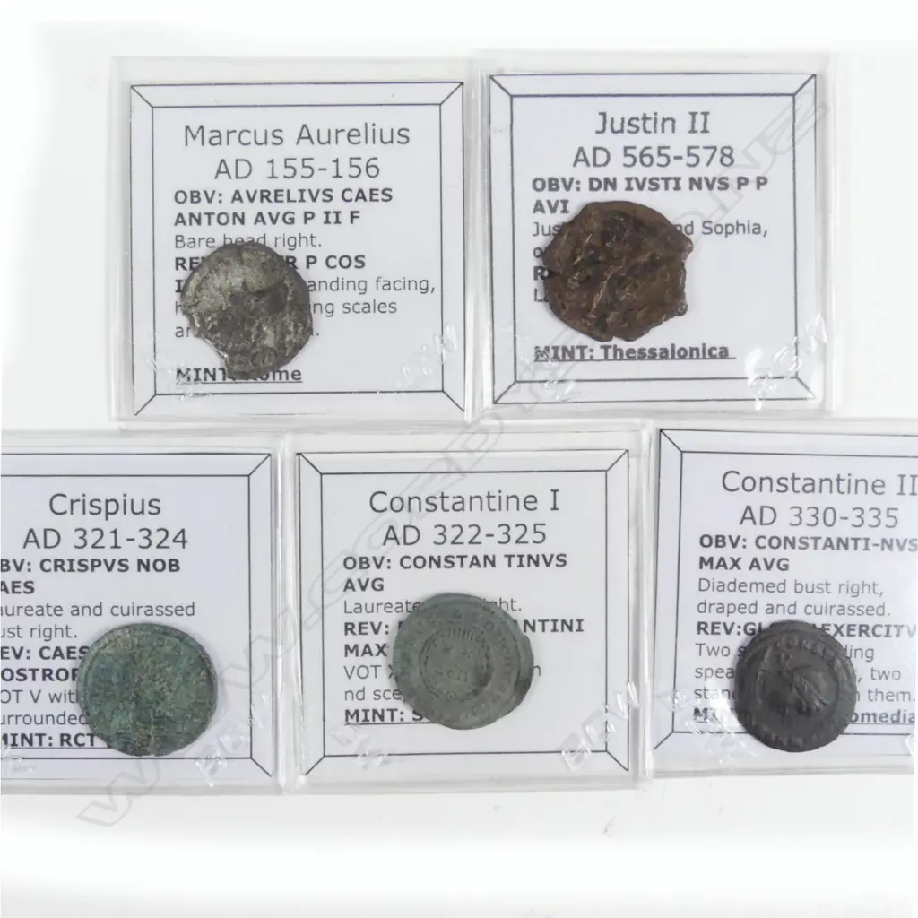Five Roman Empire and Byzantine coins Image 1++