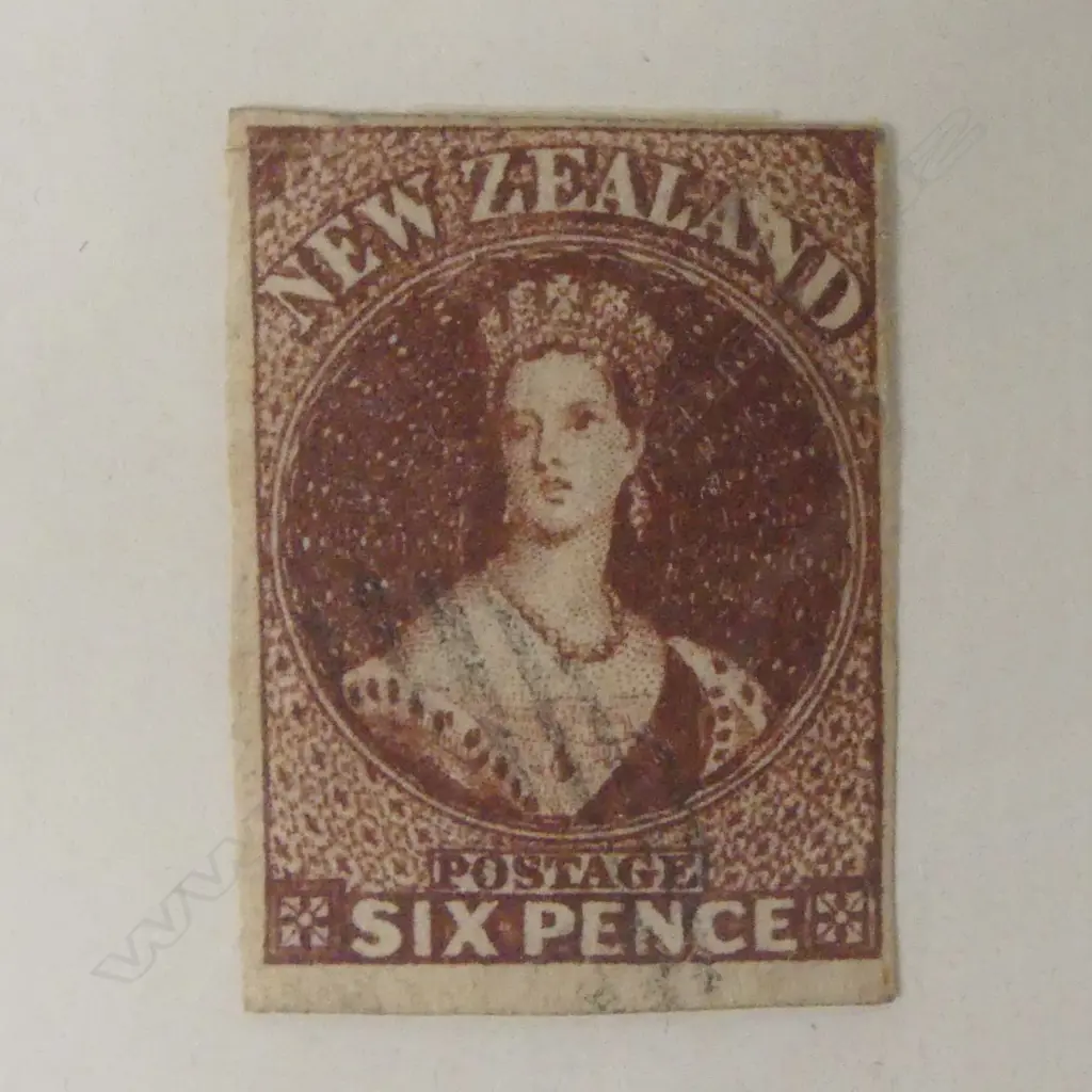 A set of seven N.Z. 1855 imperf. Full-Face Queens stamps Image 1++