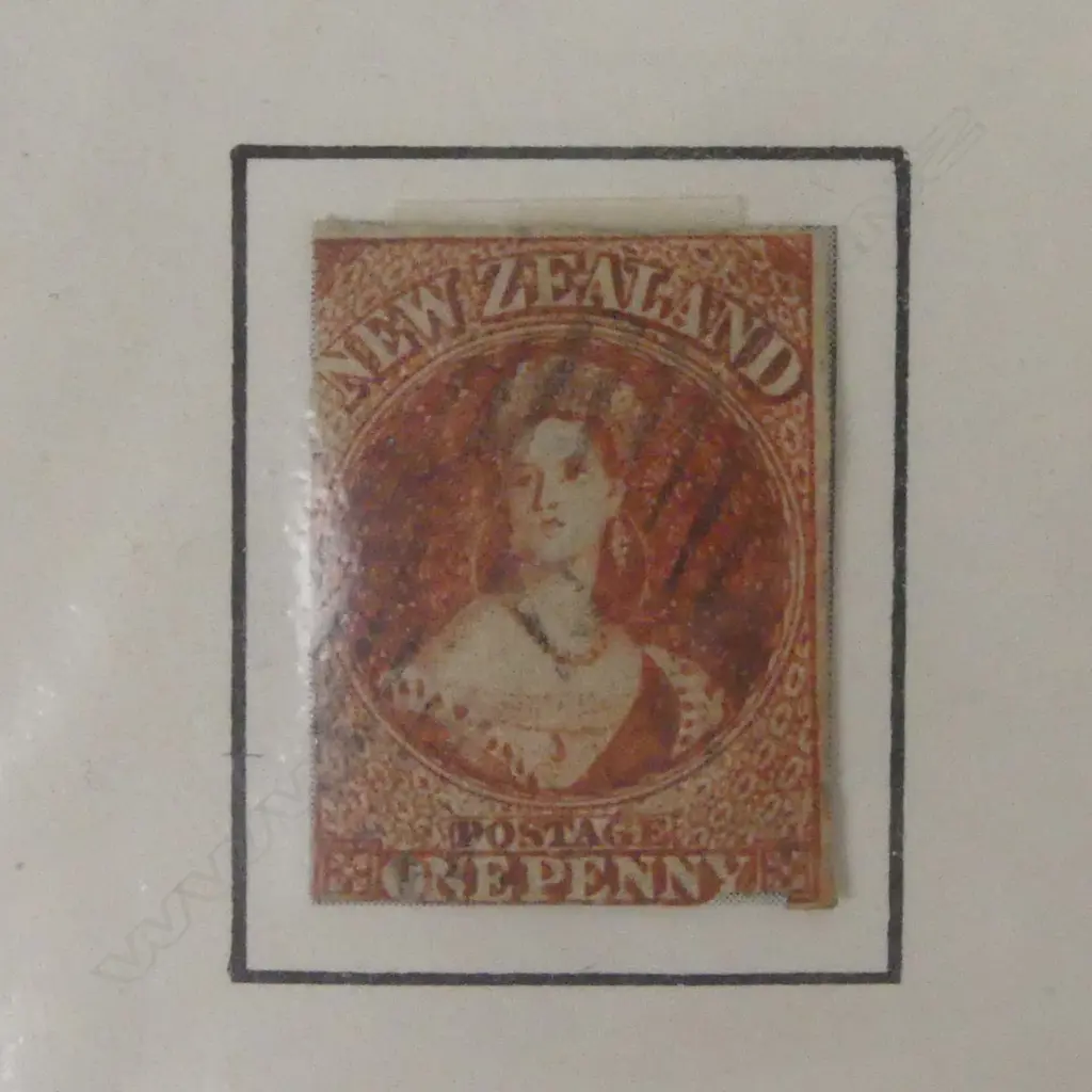 A set of seven N.Z. 1855 imperf. Full-Face Queens stamps Image 1++