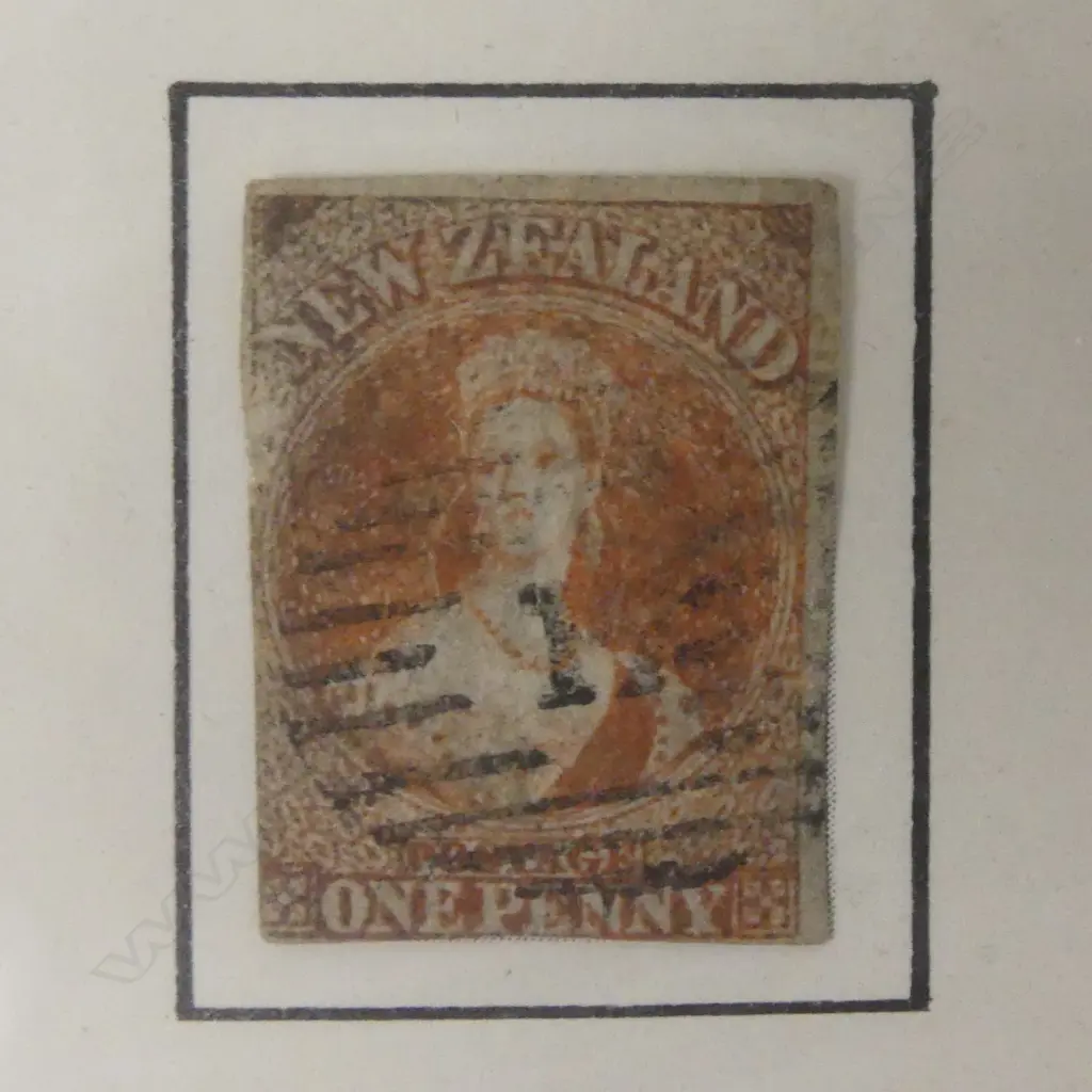 A set of seven N.Z. 1855 imperf. Full-Face Queens stamps Image 1++