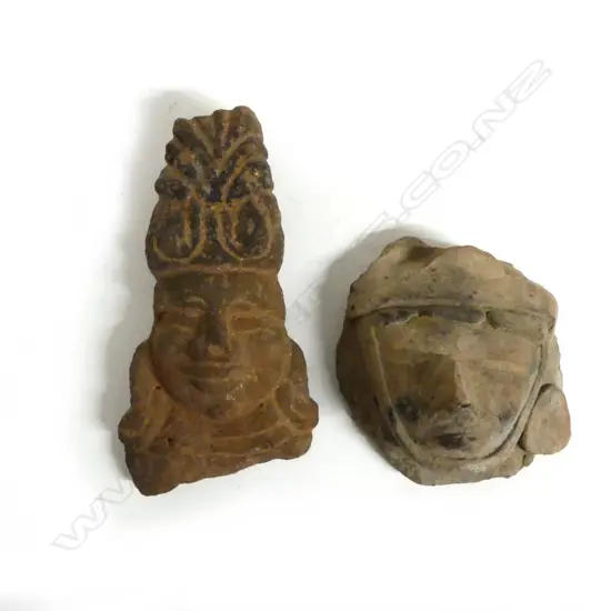 Two pre-Colombian culture portrait busts