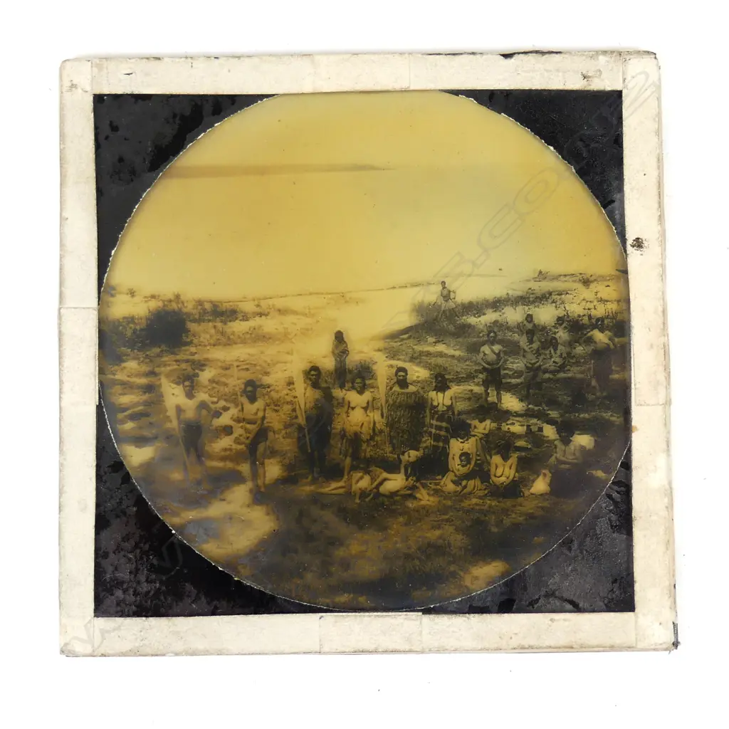 Three c.1900 Maori figure glass lantern slides Image 1++