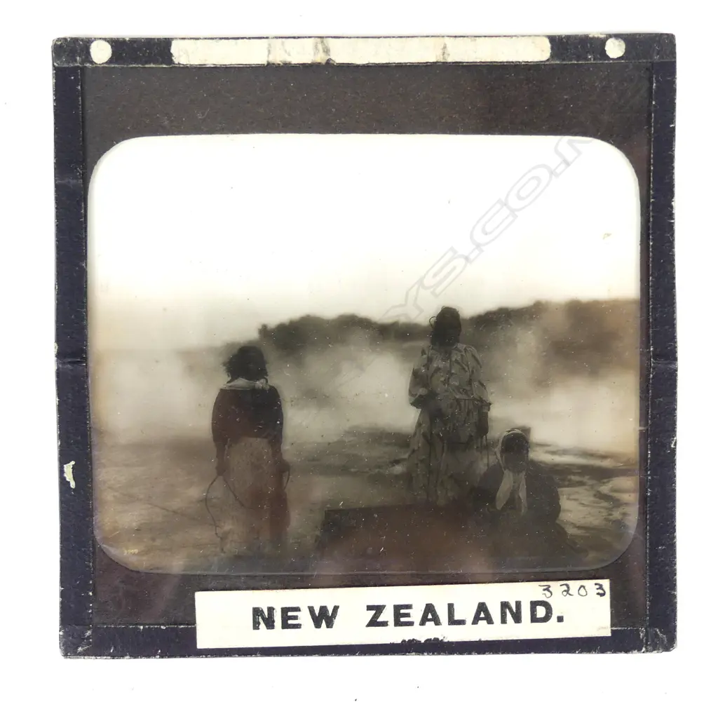 Three c.1900 Maori figure glass lantern slides Image 1++