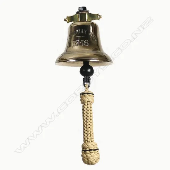 A rare and New Zealand historic 1856 ship's bell from the ship 'Tasmanian Maid'