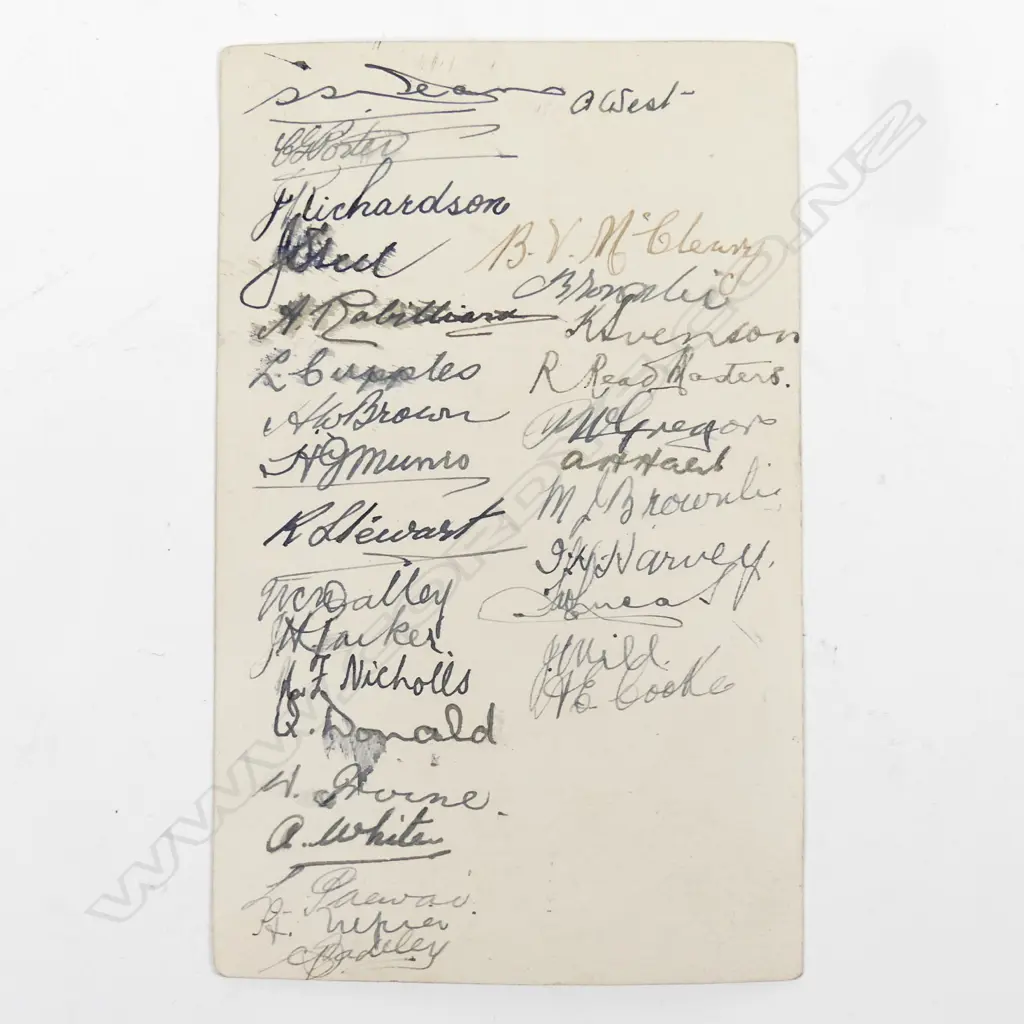A rare ‘N.Z. 'All Blacks' 1924’ vintage photographic team postcard with signatures Image 1++