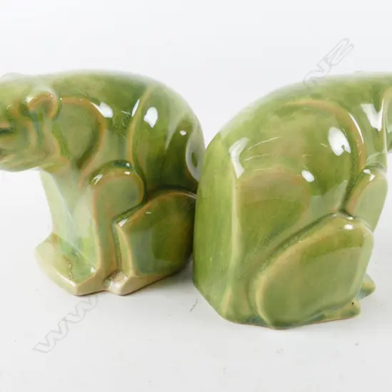 A pair of early Crown Lynn stylised polar bear bookends