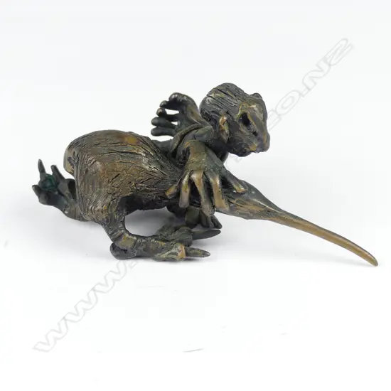 A bronze kiwi sculpture