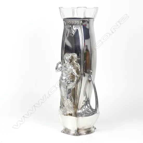A large WMF silver plated centrepiece vase