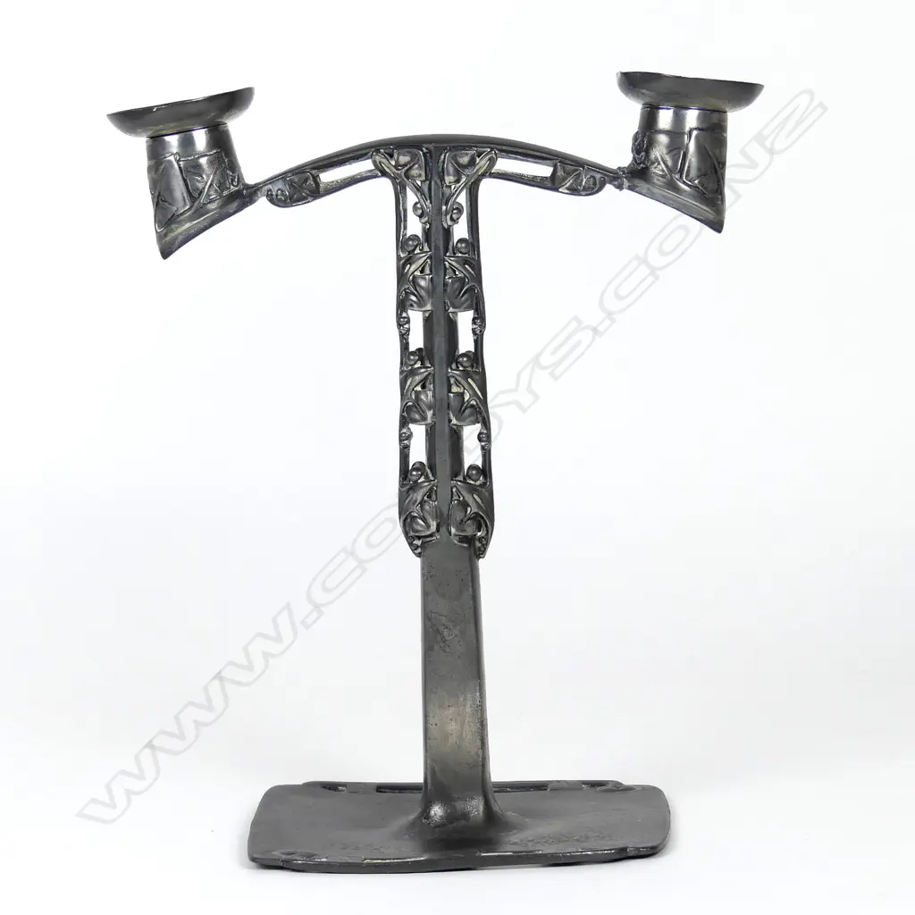 A Tudric pewter candelabra Image 1++