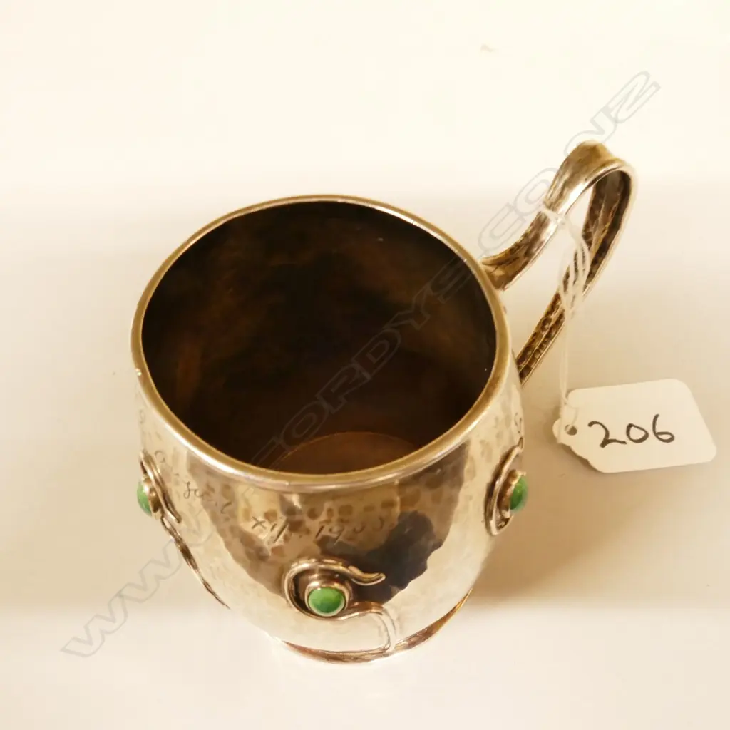 An Art Nouveau silver christening mug by Albert Edward Jones Image 1++