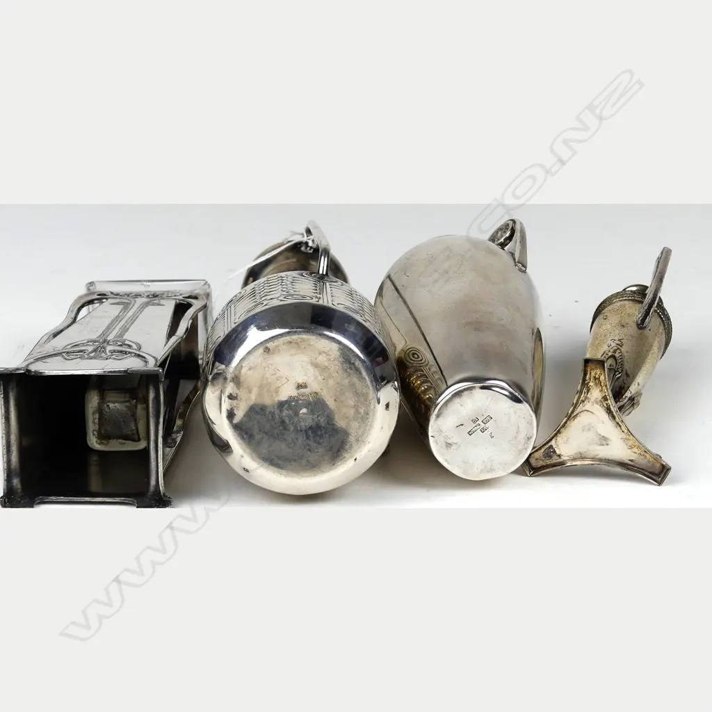 Four various small WMF silver plated vases Image 1++