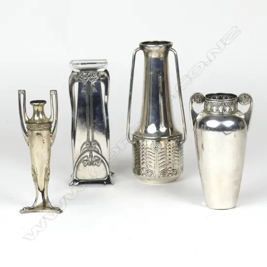Four various small WMF silver plated vases