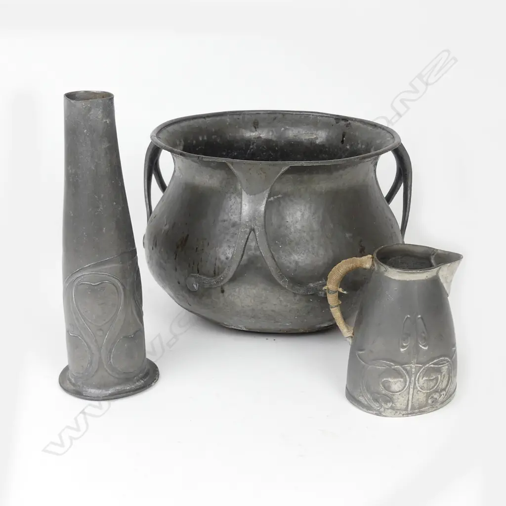 Three pieces of Liberty & Co. Tudric pewter Image 1++