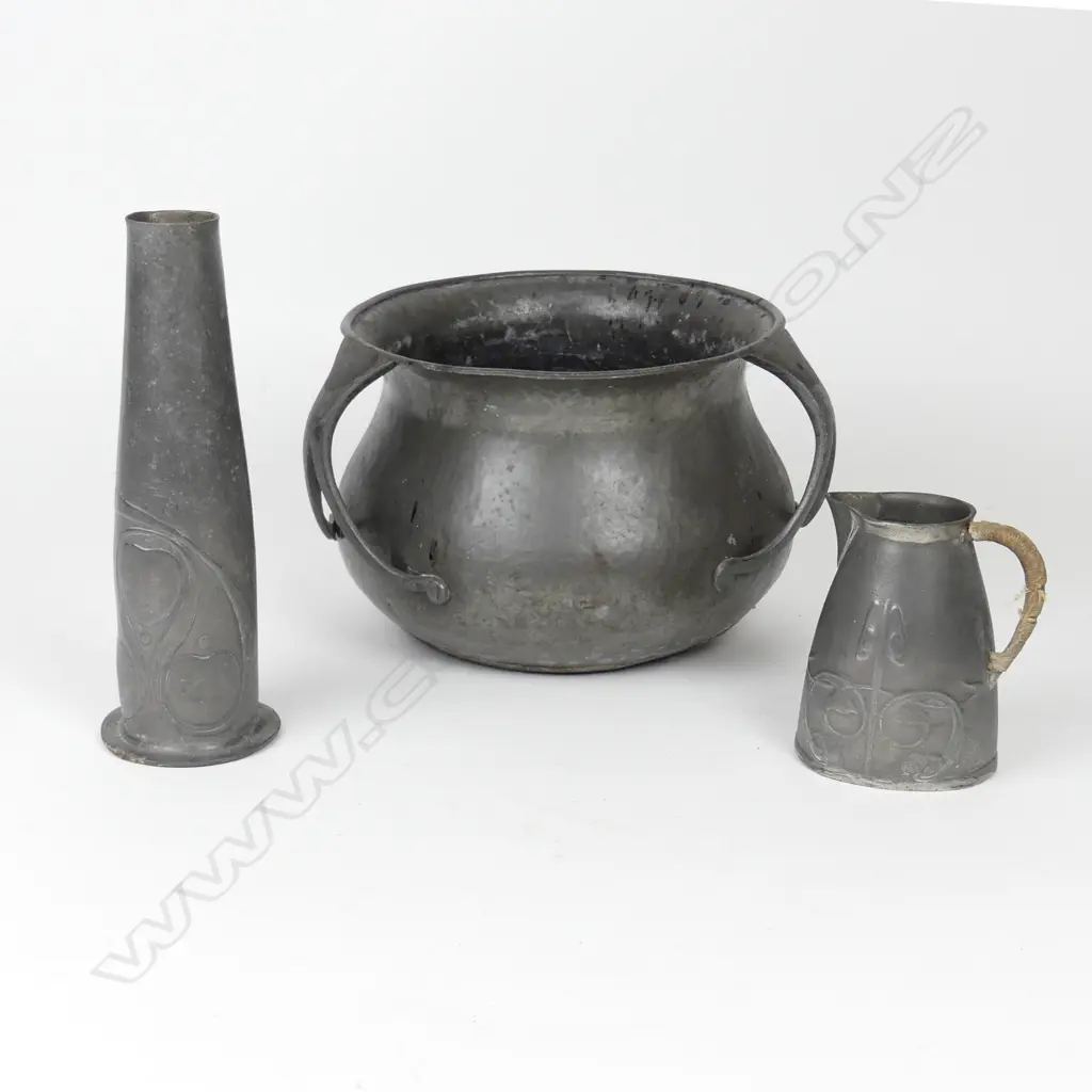 Three pieces of Liberty & Co. Tudric pewter Image 1++