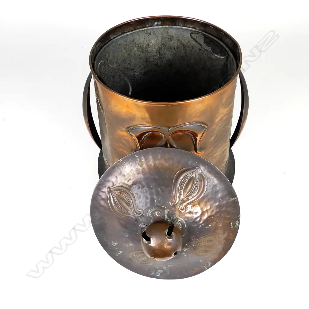 An Arts & Crafts copper coal bin Image 1++