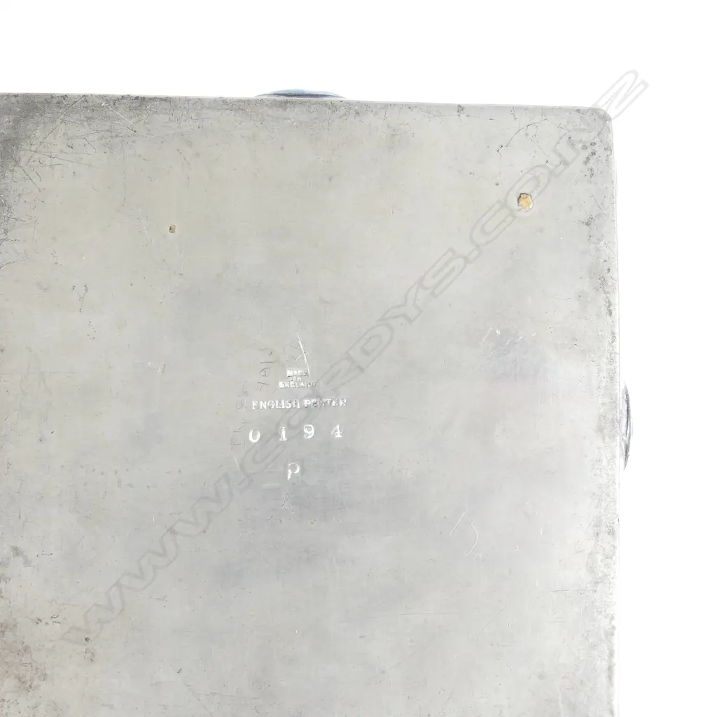 An English Pewter (Tudric) Archibald Knox design pewter and enamelled biscuit box Image 1++