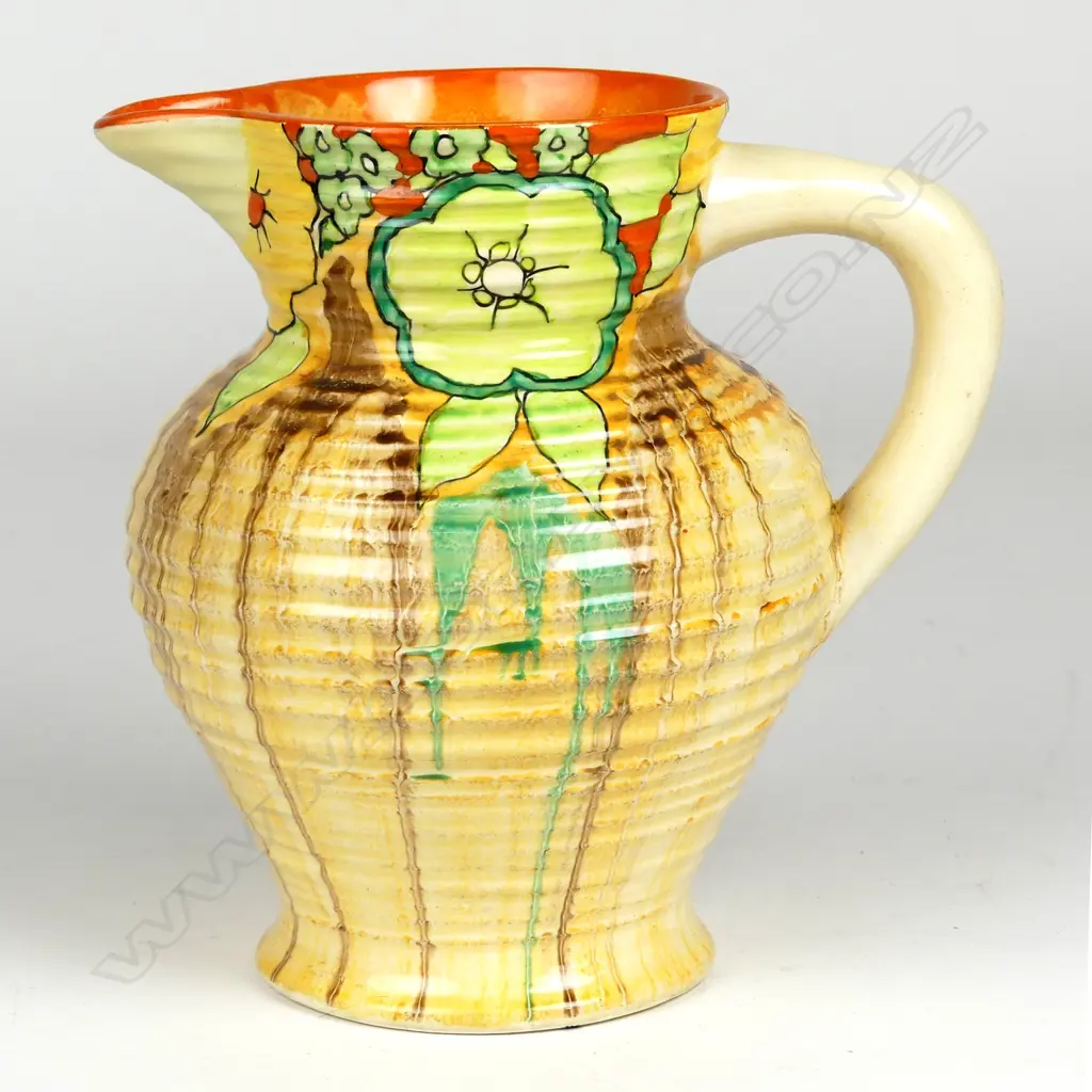 A Clarice Cliff Bizarre jug Image 1++