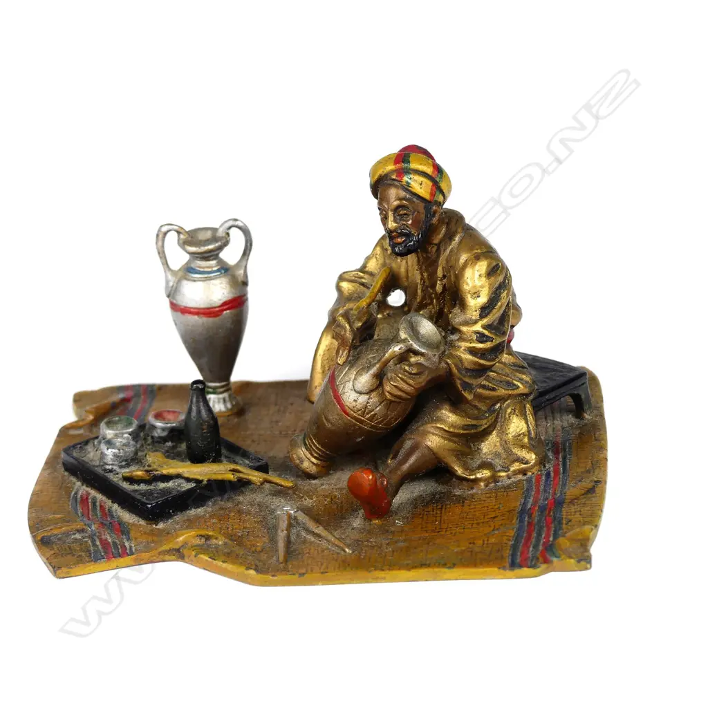 Franz Bergman Orientalist 1920s cold painted bronze Image 1++
