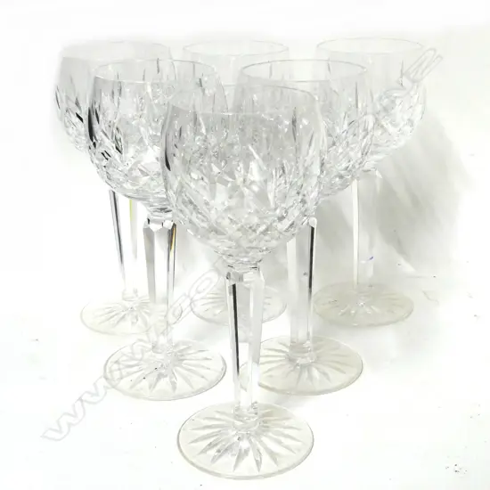 A set of six Waterford hock glasses