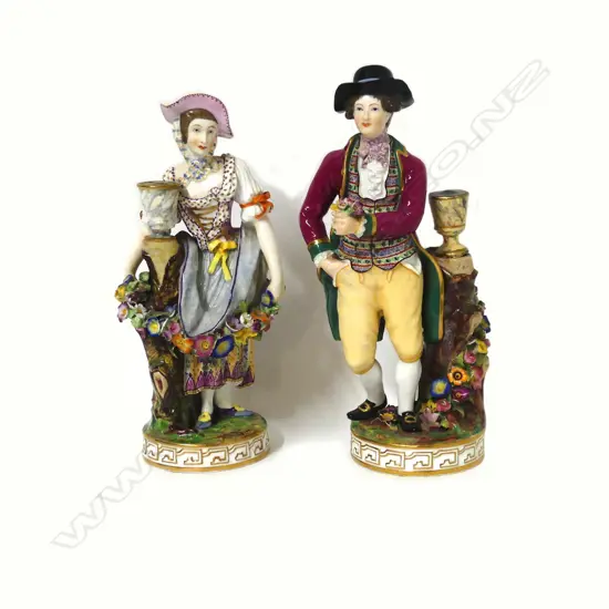 A pair of early 19thC Coalport figures