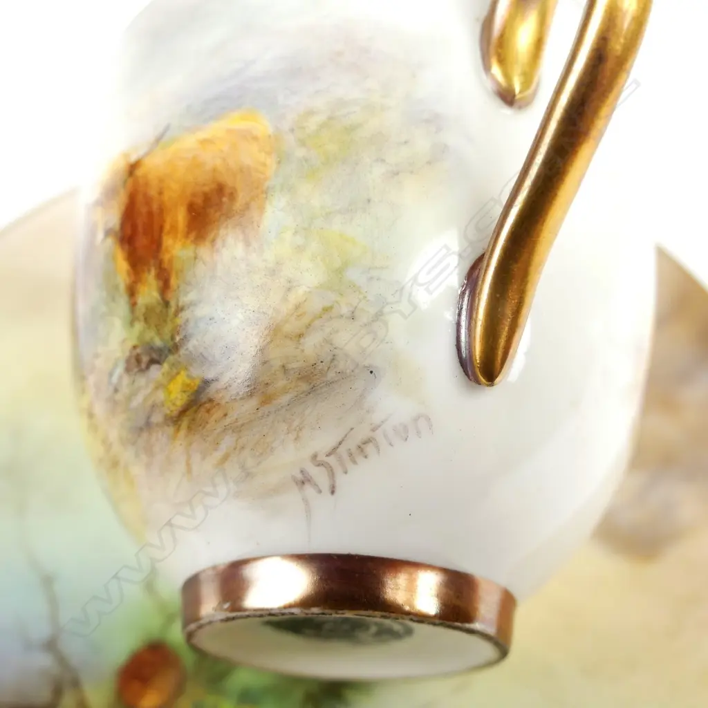 A Royal Worcester miniature cabinet cup and saucer Image 1++