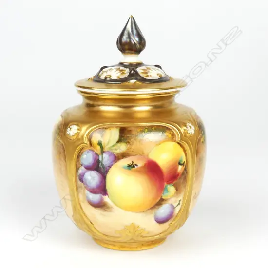 A Royal Worcester potpourri vase and cover painted by Roberts