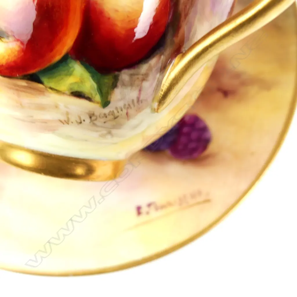 A Royal Worcester miniature cabinet cup and saucer Image 1++