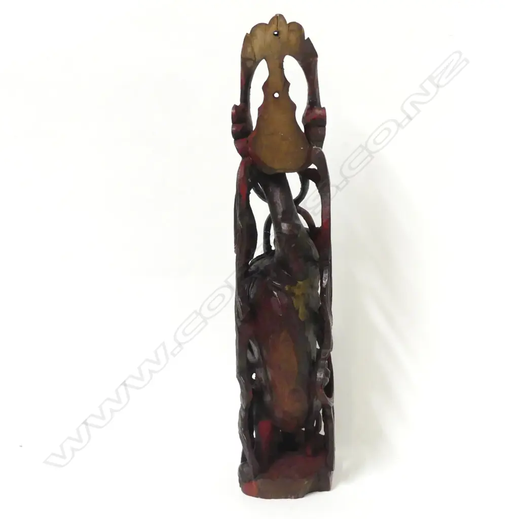 A Chinese carved wood furniture sconce Image 1++