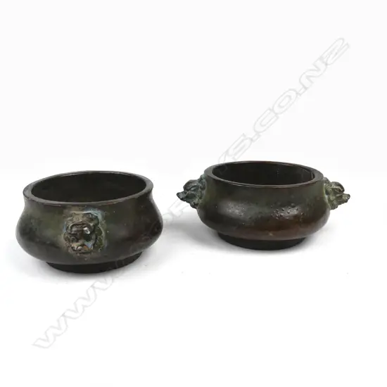 Two small bronze censers